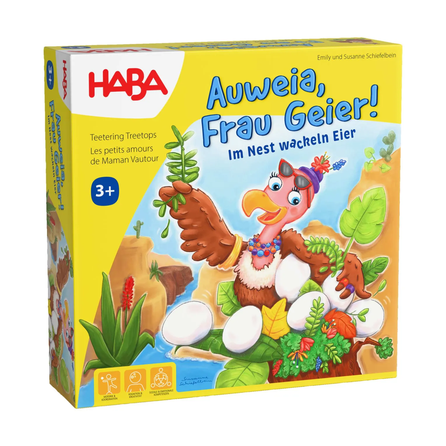 Auweia, Frau Geier!, kooperatives Geschicklichkeitsspiel, ab 3 Jahren