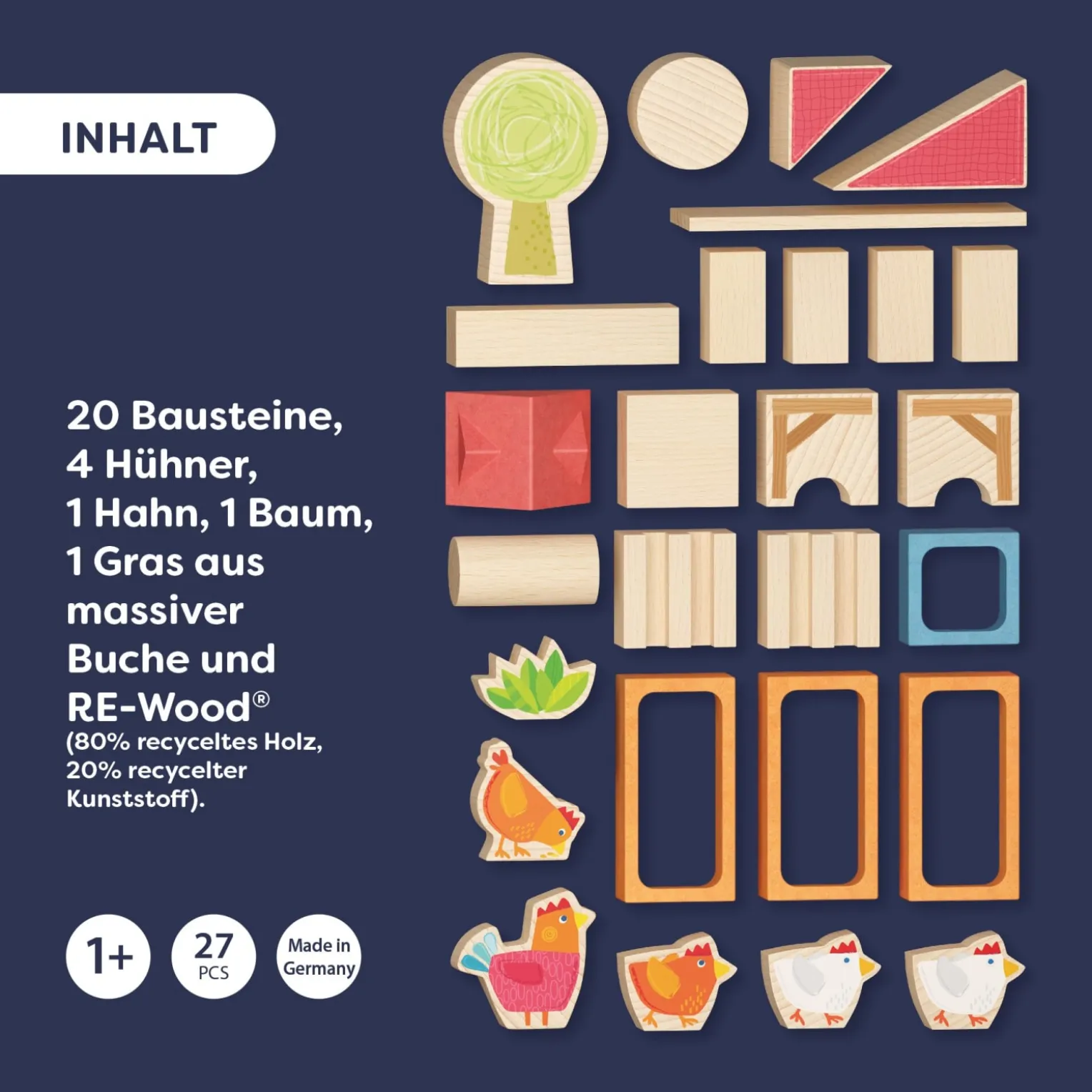 Bausteinwelt, My 1st Block World – Hühnerhof Kikeriki, ab 1 Jahr