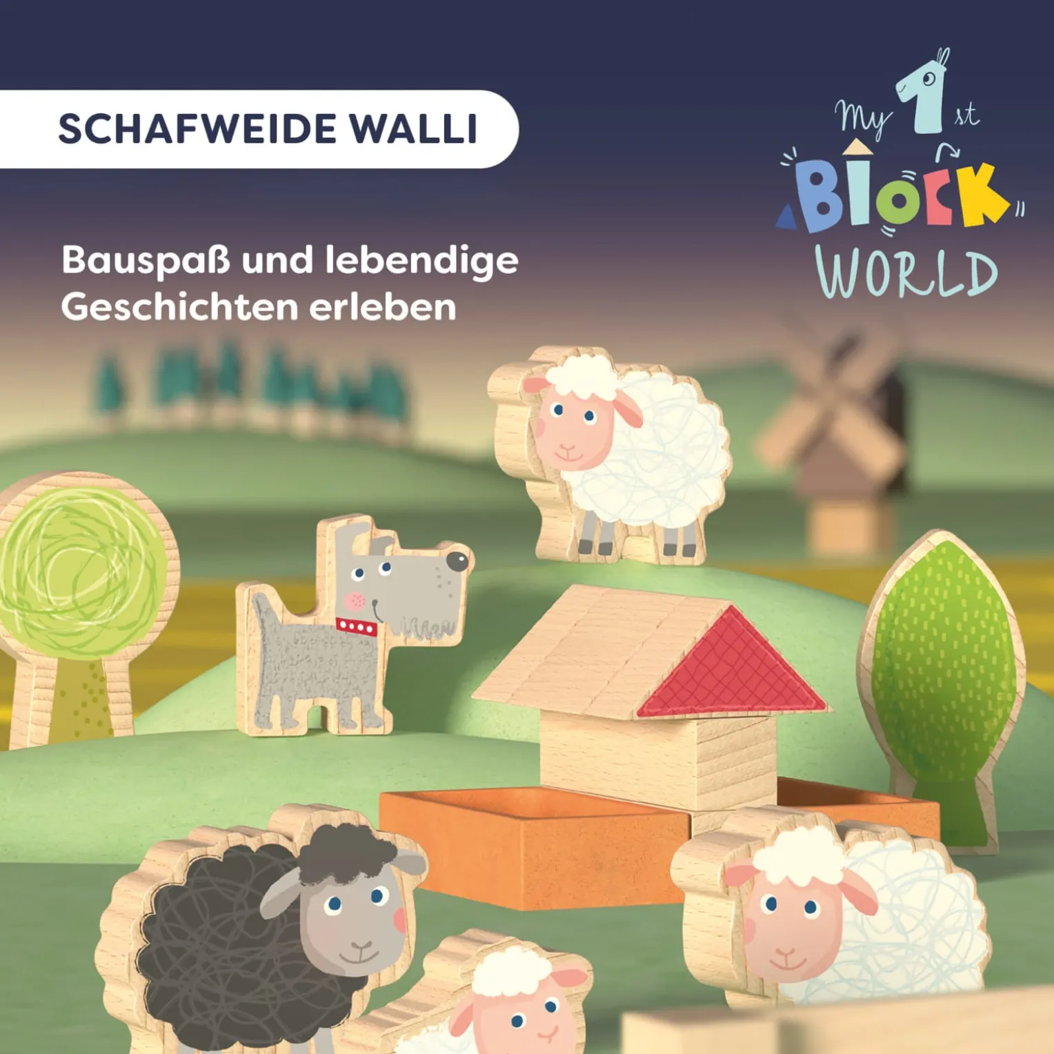 Bausteinwelt, My 1st Block World – Schafweide Walli, ab 1 Jahr