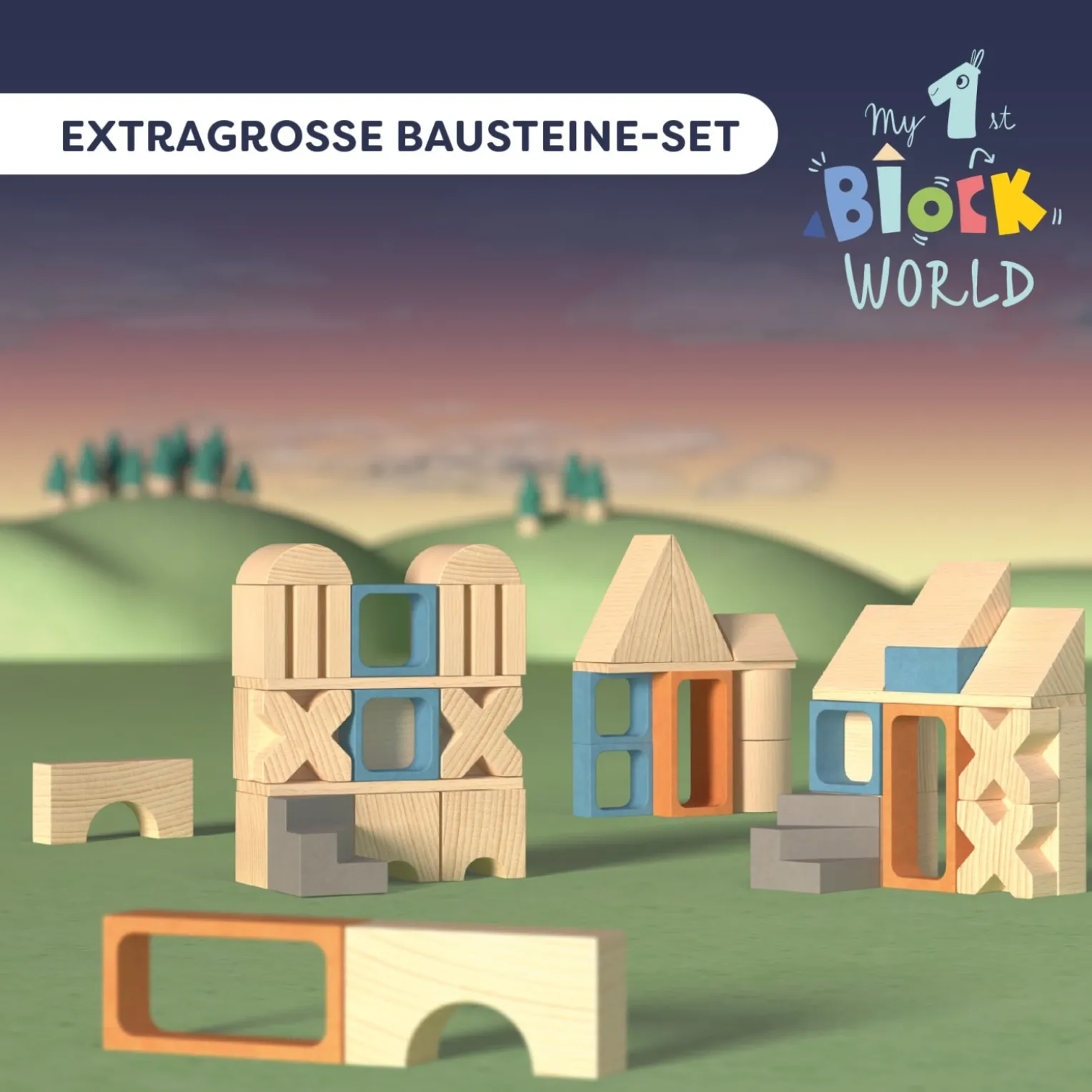 Bausteinwelt, My 1st Block World – extra große Bausteine, 42 Steine