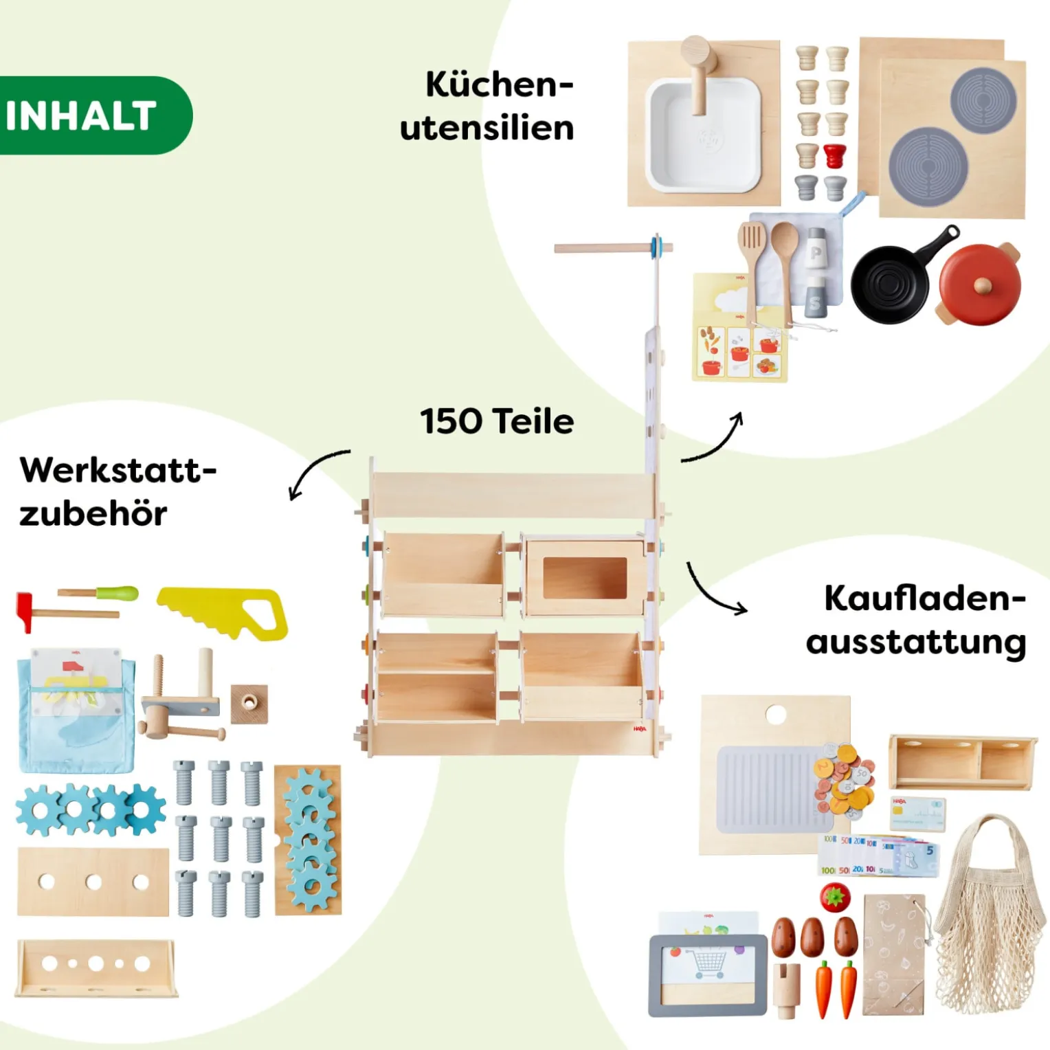 Creative Play 3 in 1 – Spielküche, Kaufladen & Werkstatt für Kinder