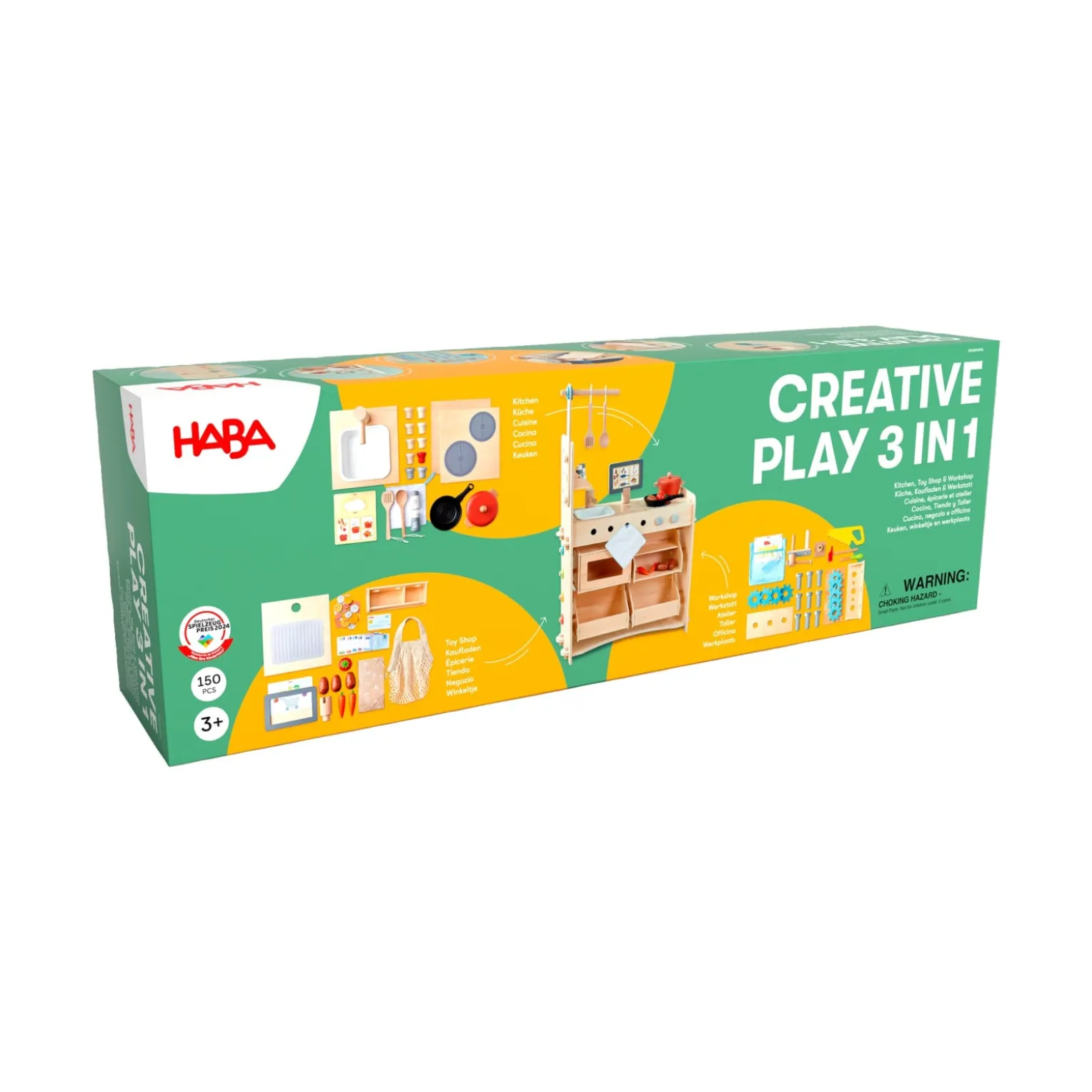 Creative Play 3 in 1 – Spielküche, Kaufladen & Werkstatt für Kinder