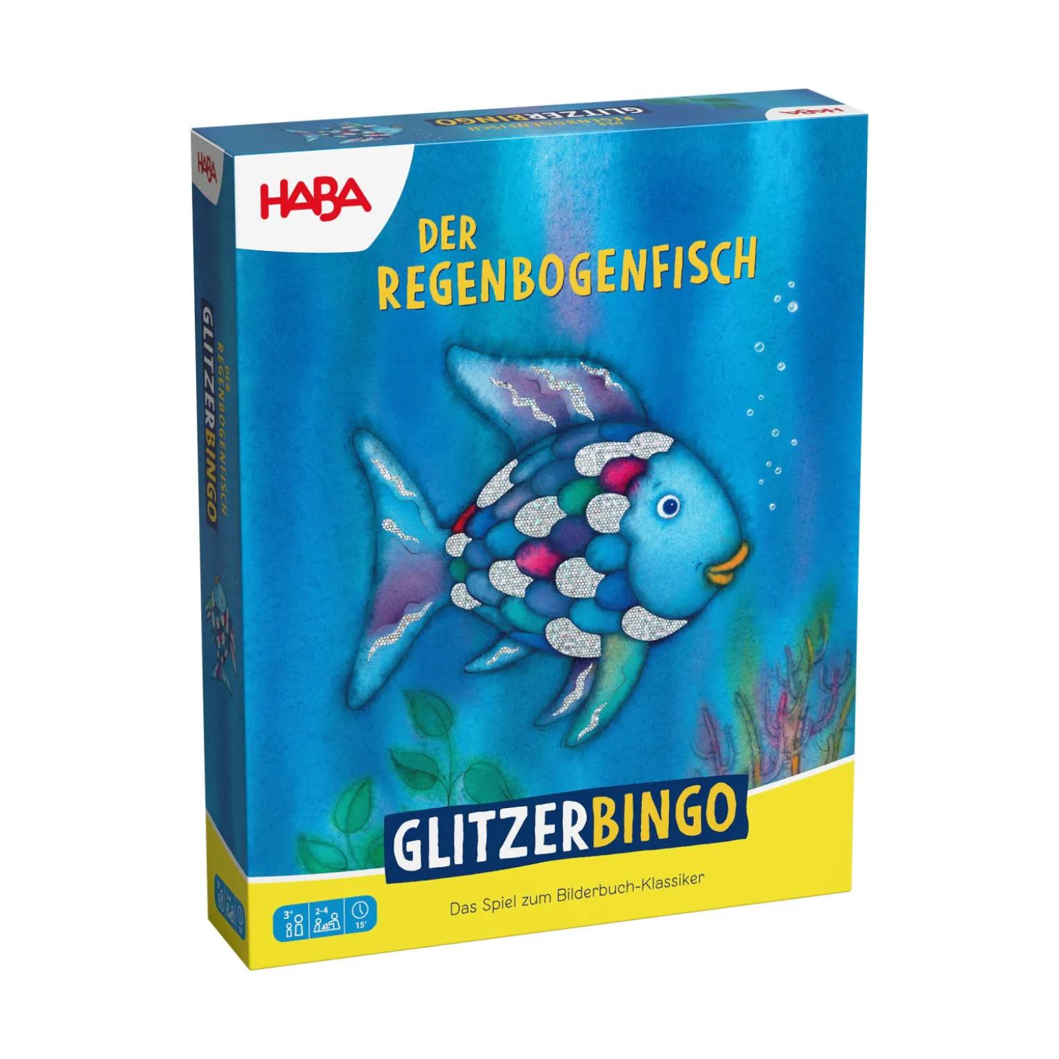 Der Regenbogenfisch – Glitzer-Bingo, Farbenspiel, ab 3 Jahren