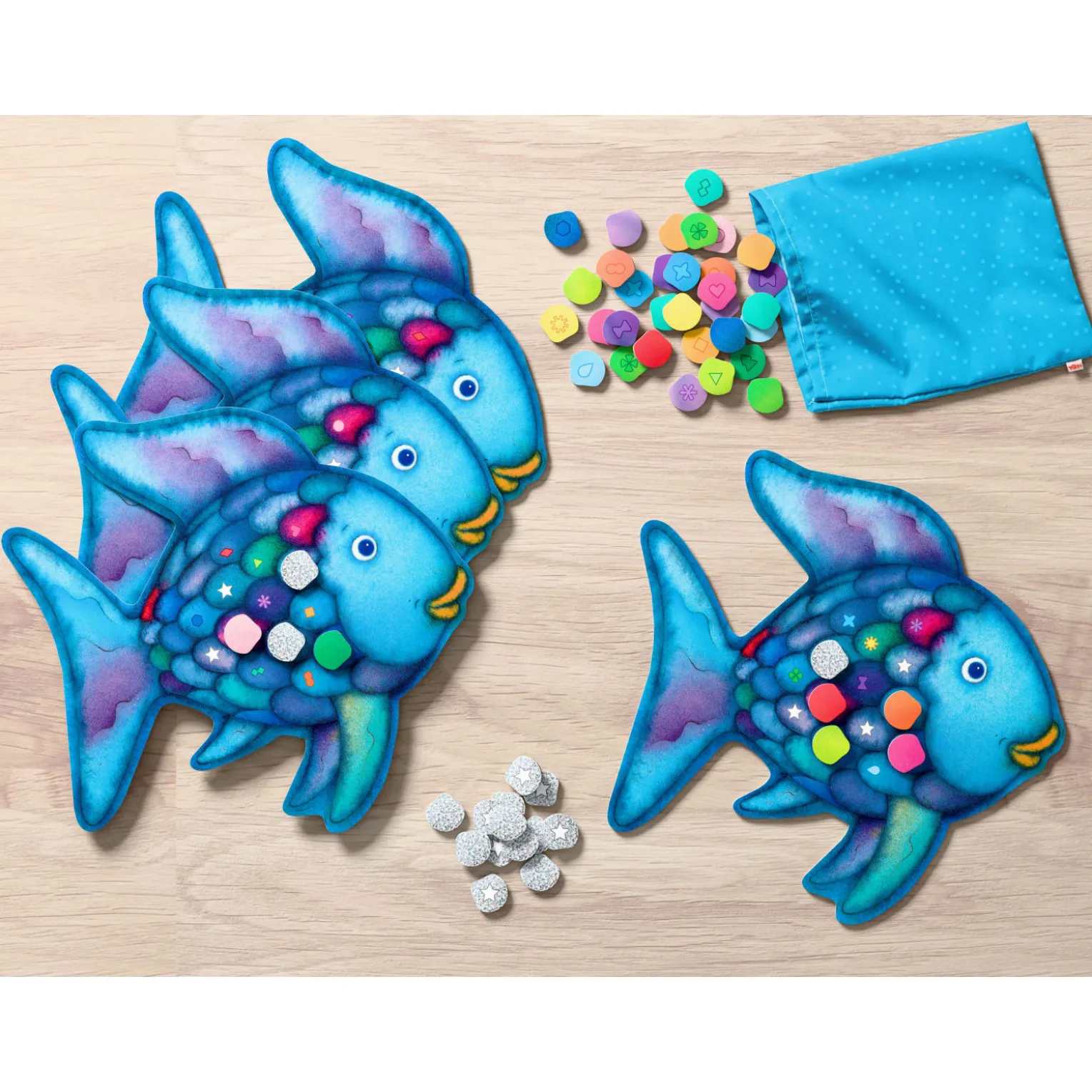Der Regenbogenfisch – Glitzer-Bingo, Farbenspiel, ab 3 Jahren