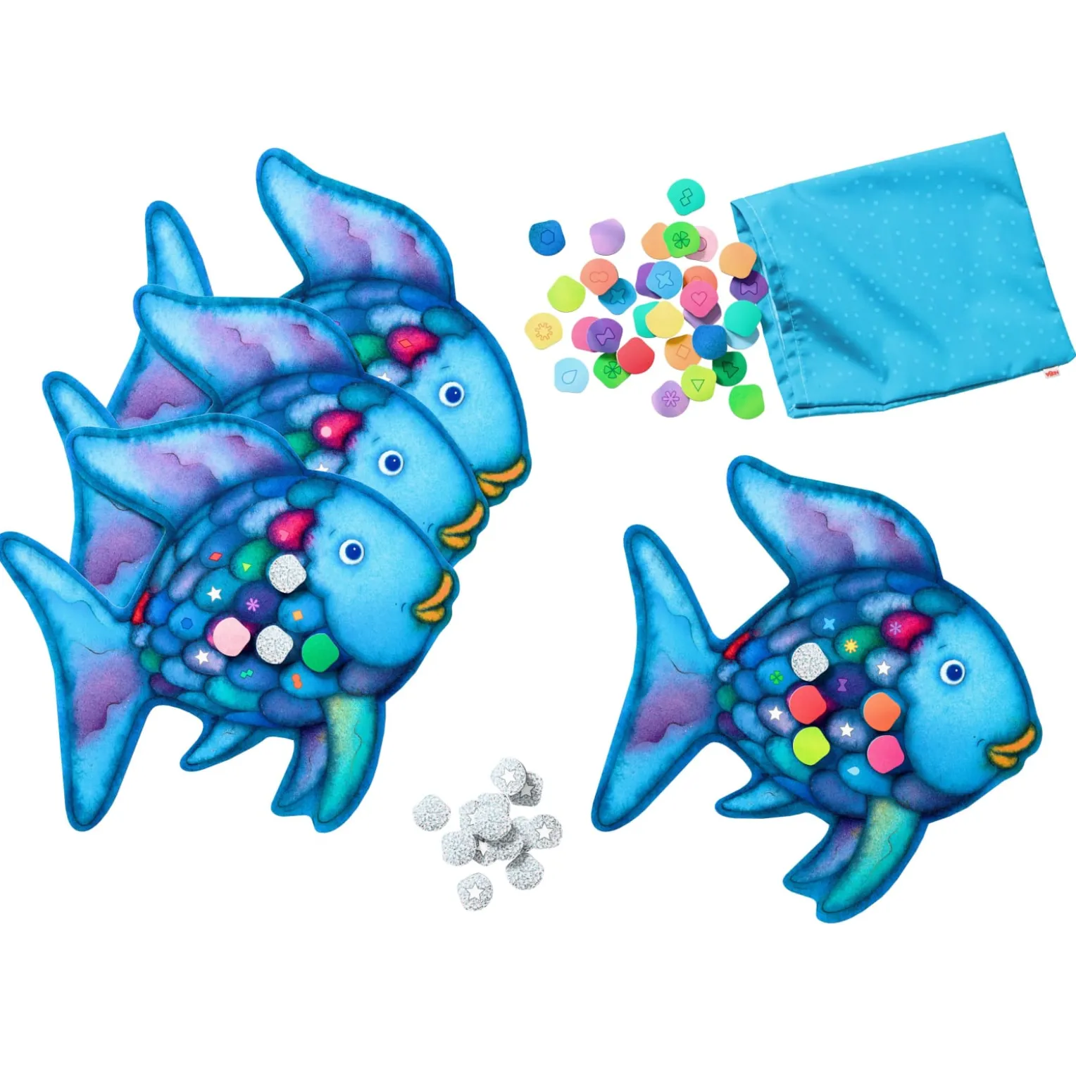 Der Regenbogenfisch – Glitzer-Bingo, Farbenspiel, ab 3 Jahren