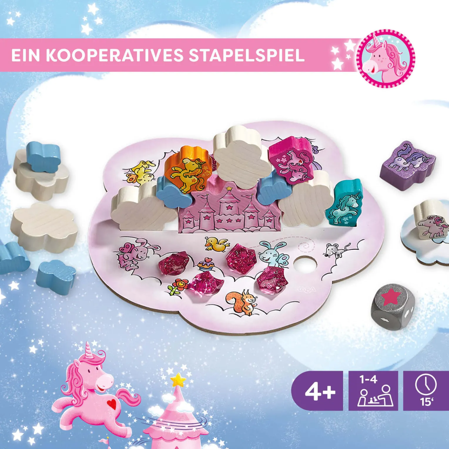 Einhorn Glitzerglück – Wolkenstapelei