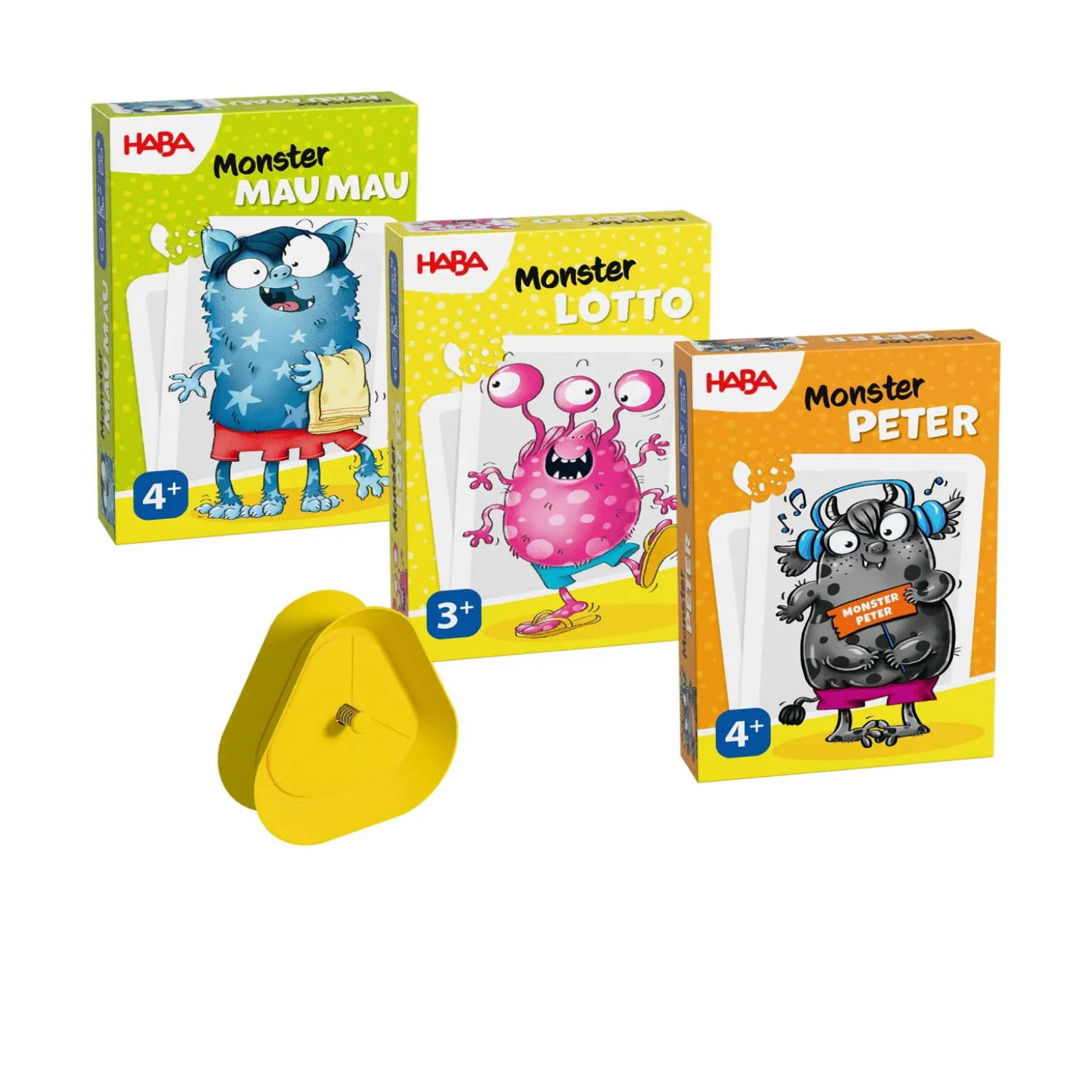 3er Set Kartenspiele, ab 3 J. – Mau Mau, Lotto, Peter + Kartenhalter