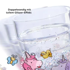 Glitzerbecher, Einhorn Glitzerglück, Kinderbecher, BPA-frei