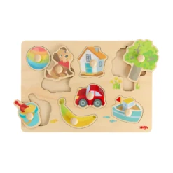 Greifpuzzle Erste Wörter, 8-teiliges Holzpuzzle, ab 12 Monaten