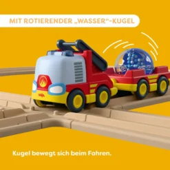 HABA Cars Feuerwehr-Spielset, mit 2 Autos, Hänger und Wasser-Kugel