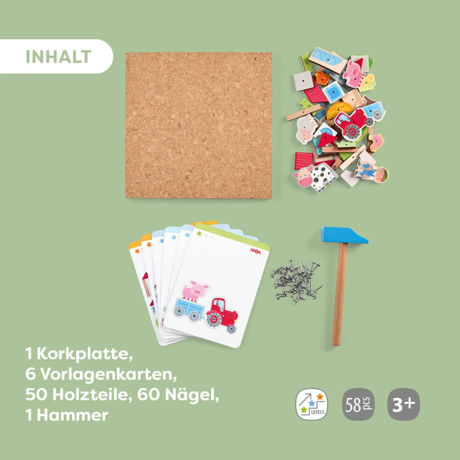 Hammer-Nagelspiel Bauernhof
