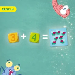 3 + 4 = Krabbeltier, Mathespiel, Addition, ab 6 Jahren