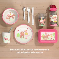 Lunch-Set Prinzessin für Kinder, Prinzessinnen-Brotdose & -Trinkflasche