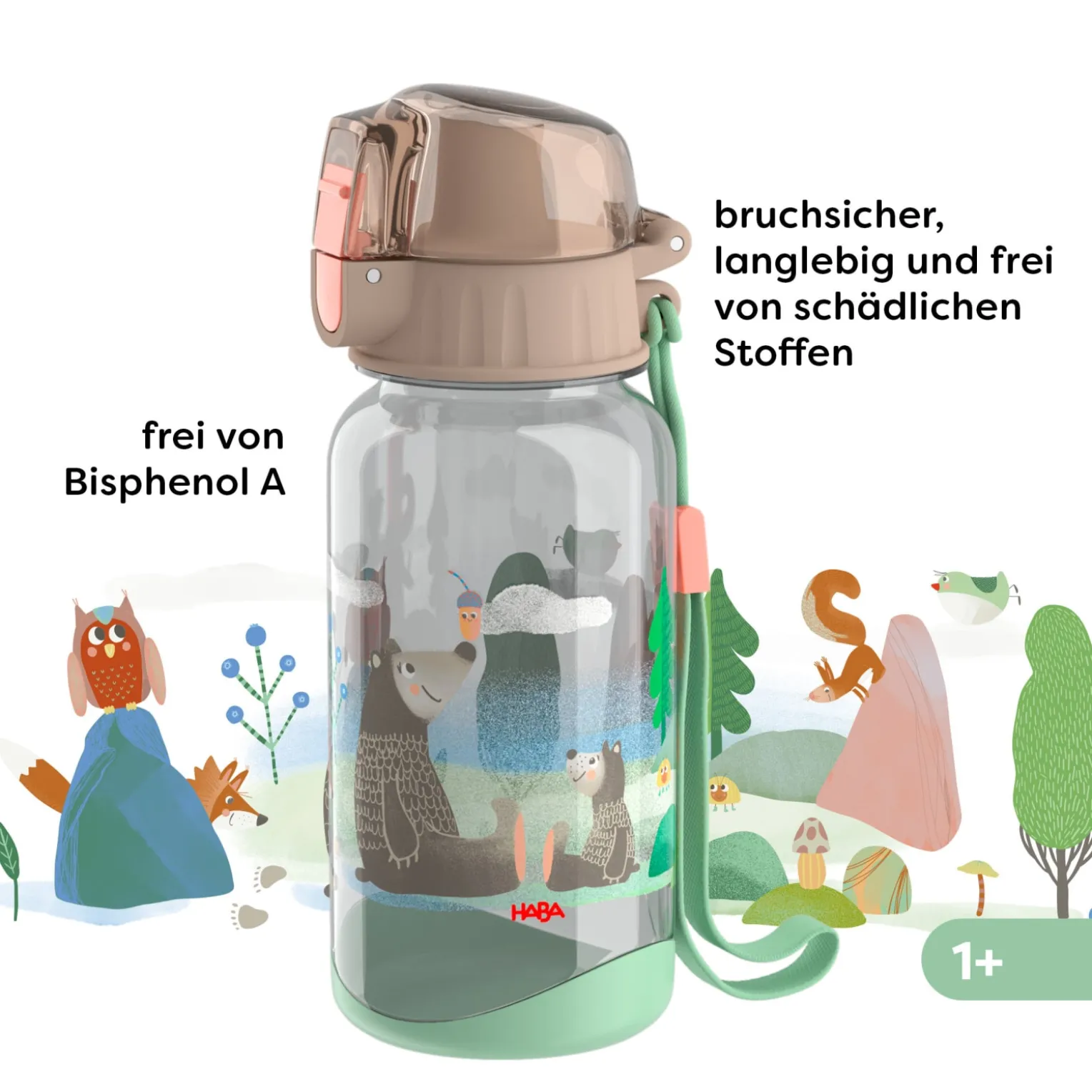 Lunch-Set Waldtiere für Kinder, Waldtiere-Brotdose & -Trinkflasche