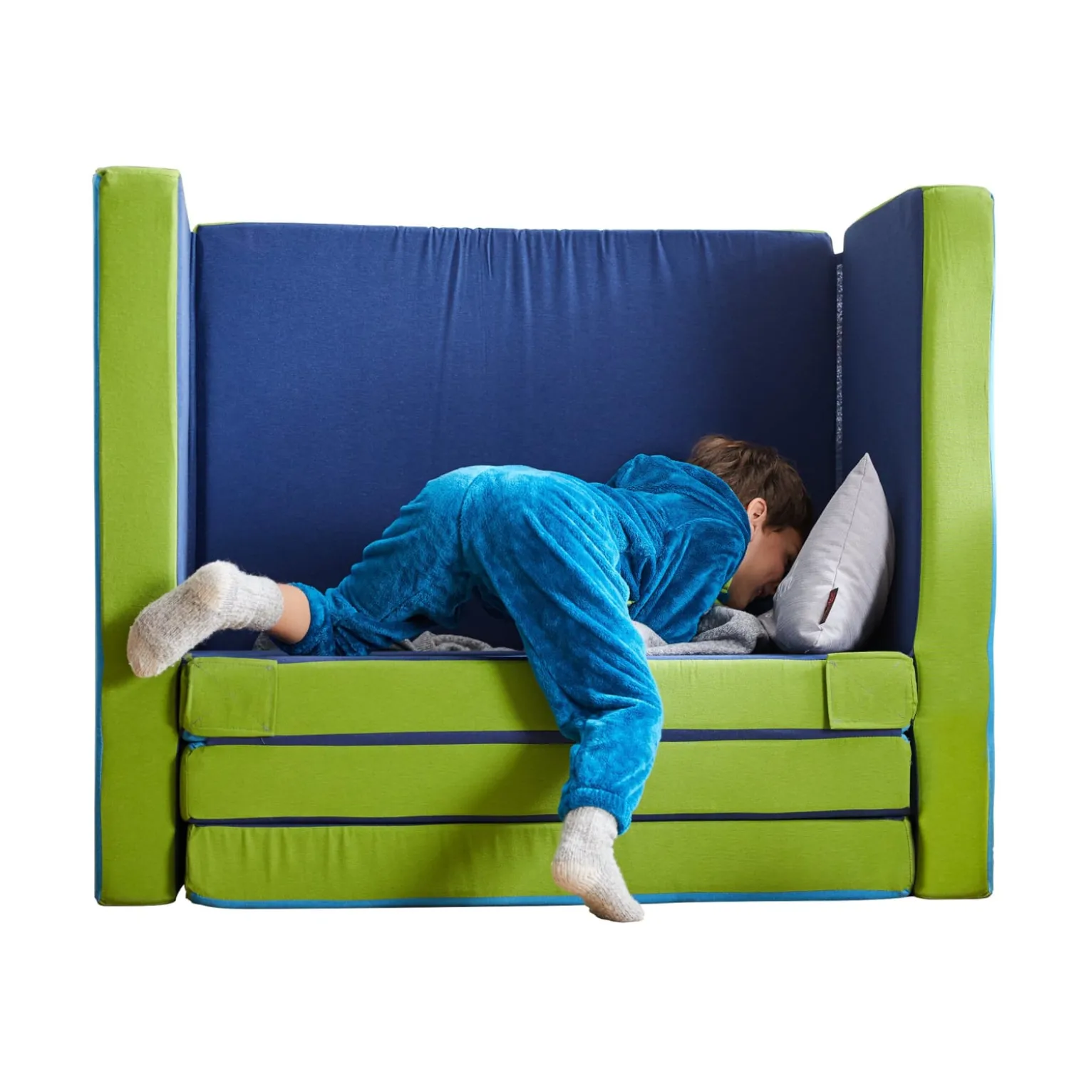 Matratzensofa, grün/blau
