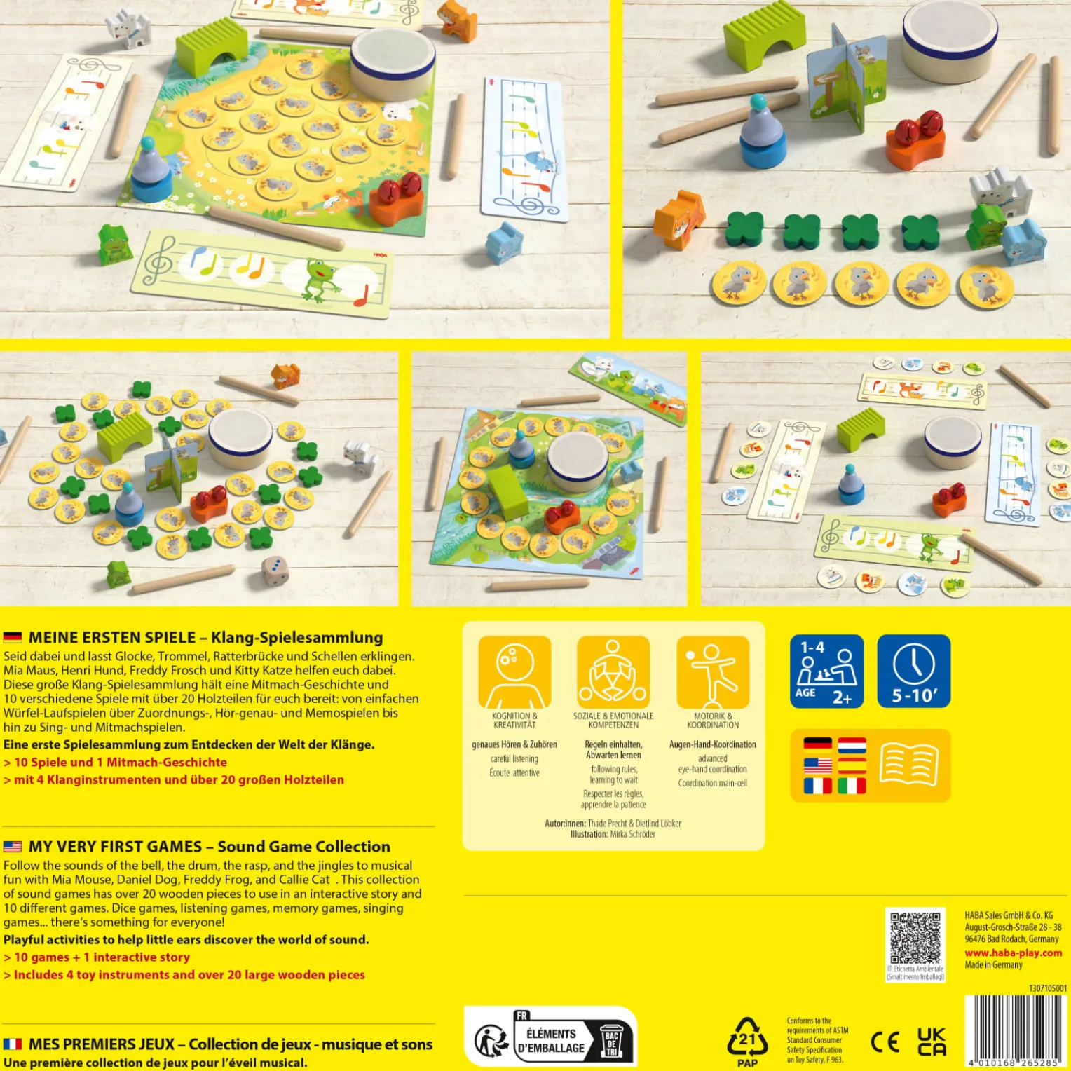 Meine ersten Spiele - Klangspielsammlung, 10 Klangspiele, ab 2 Jahren