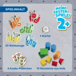 Meine ersten Spiele – Wer baut mit?, Spielkoffer, 10 Holzteile, ab 2 J