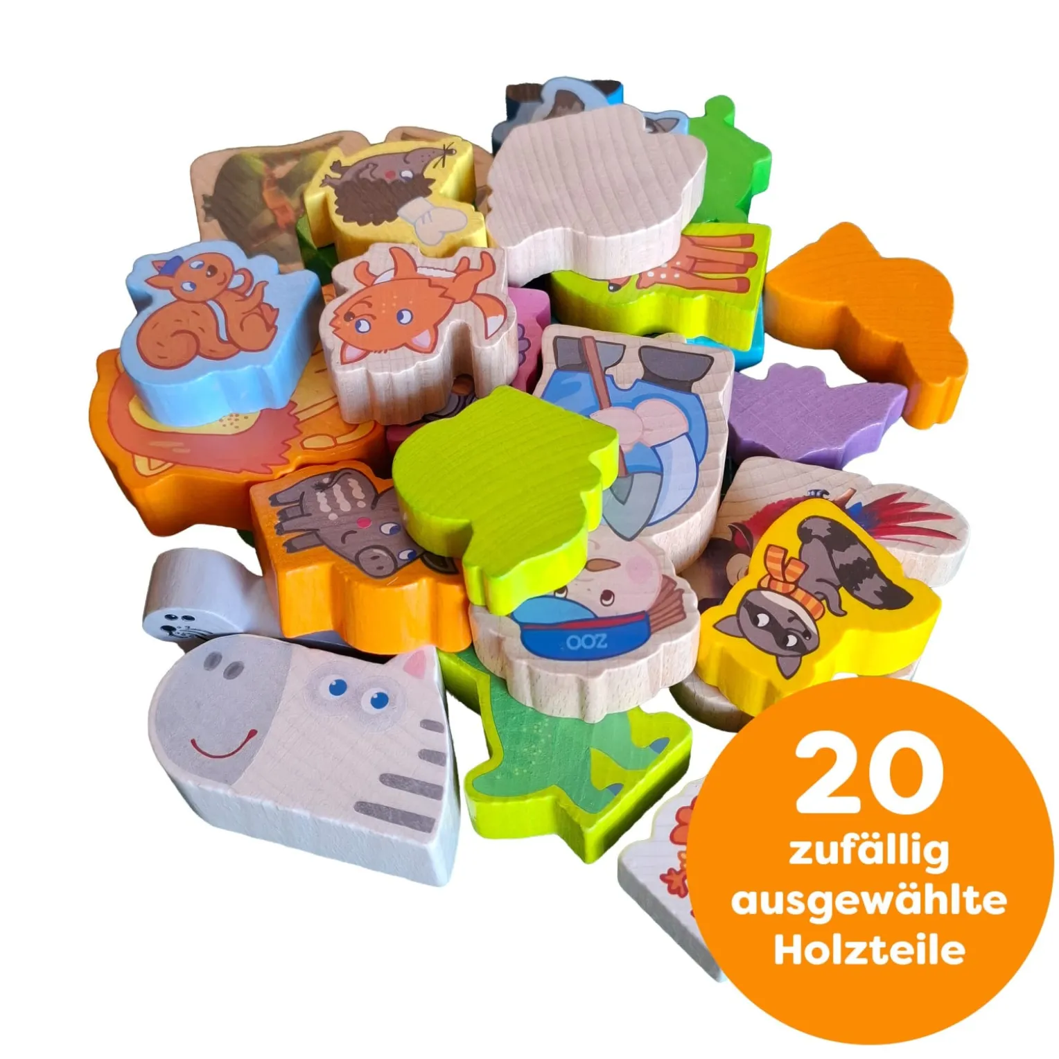 Mysterybox Holzfiguren zum freien Spiel, 20 Artikel, ab 1 Jahr