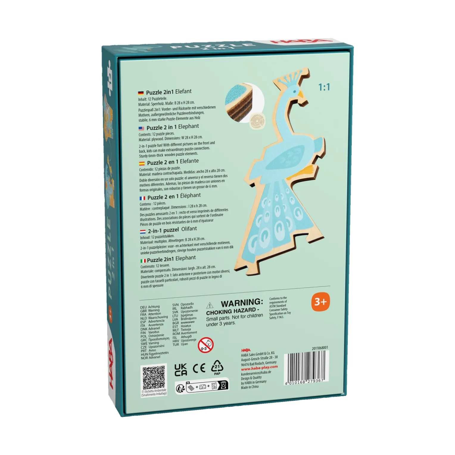 Puzzle 2 in 1 – Elefant