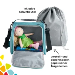 Reiseset aus Trolley und Tasche, petrol