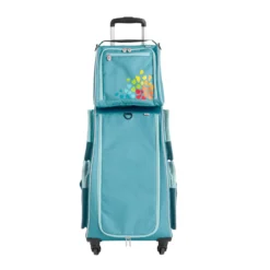 Reiseset aus Trolley und Tasche, petrol