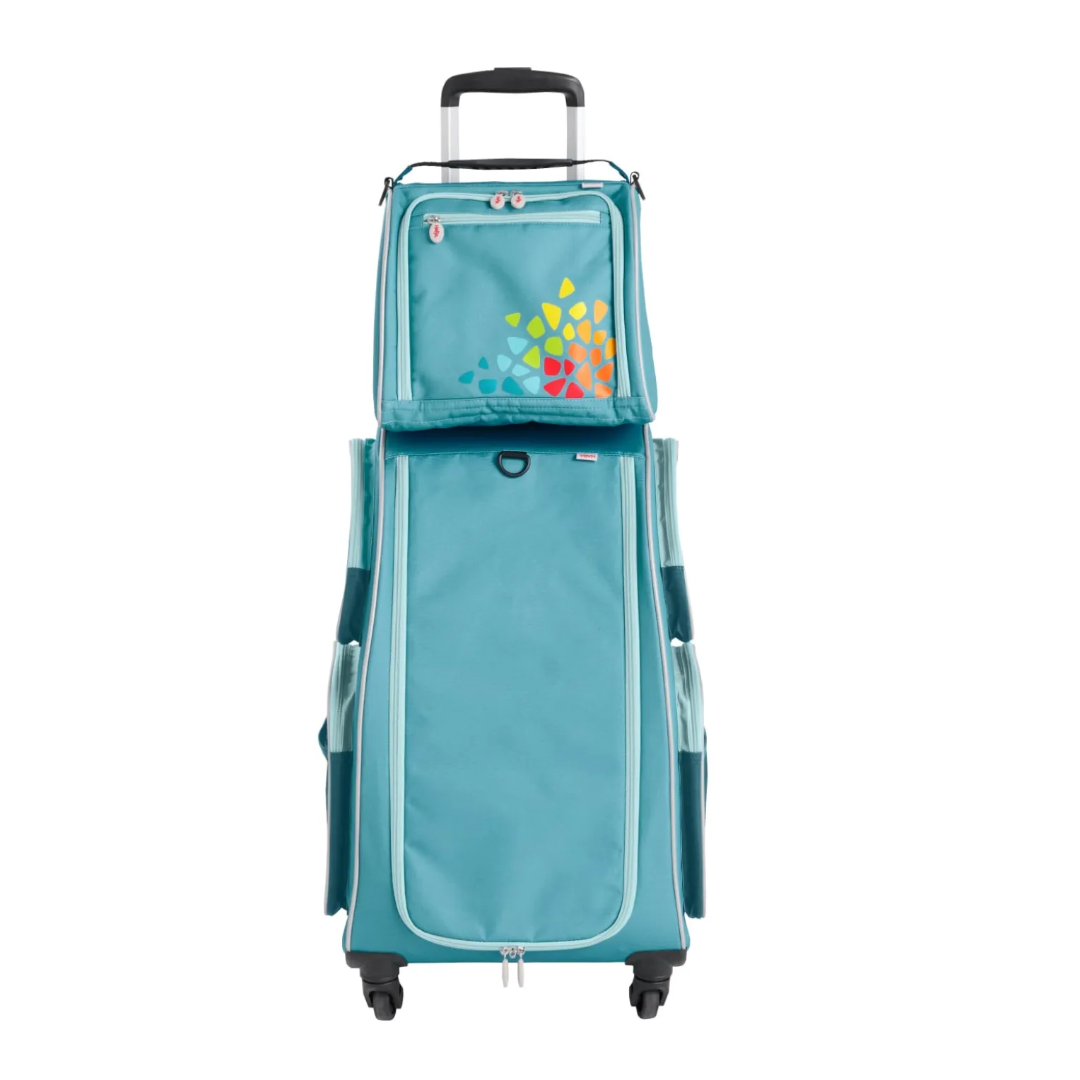 Reiseset aus Trolley und Tasche, petrol