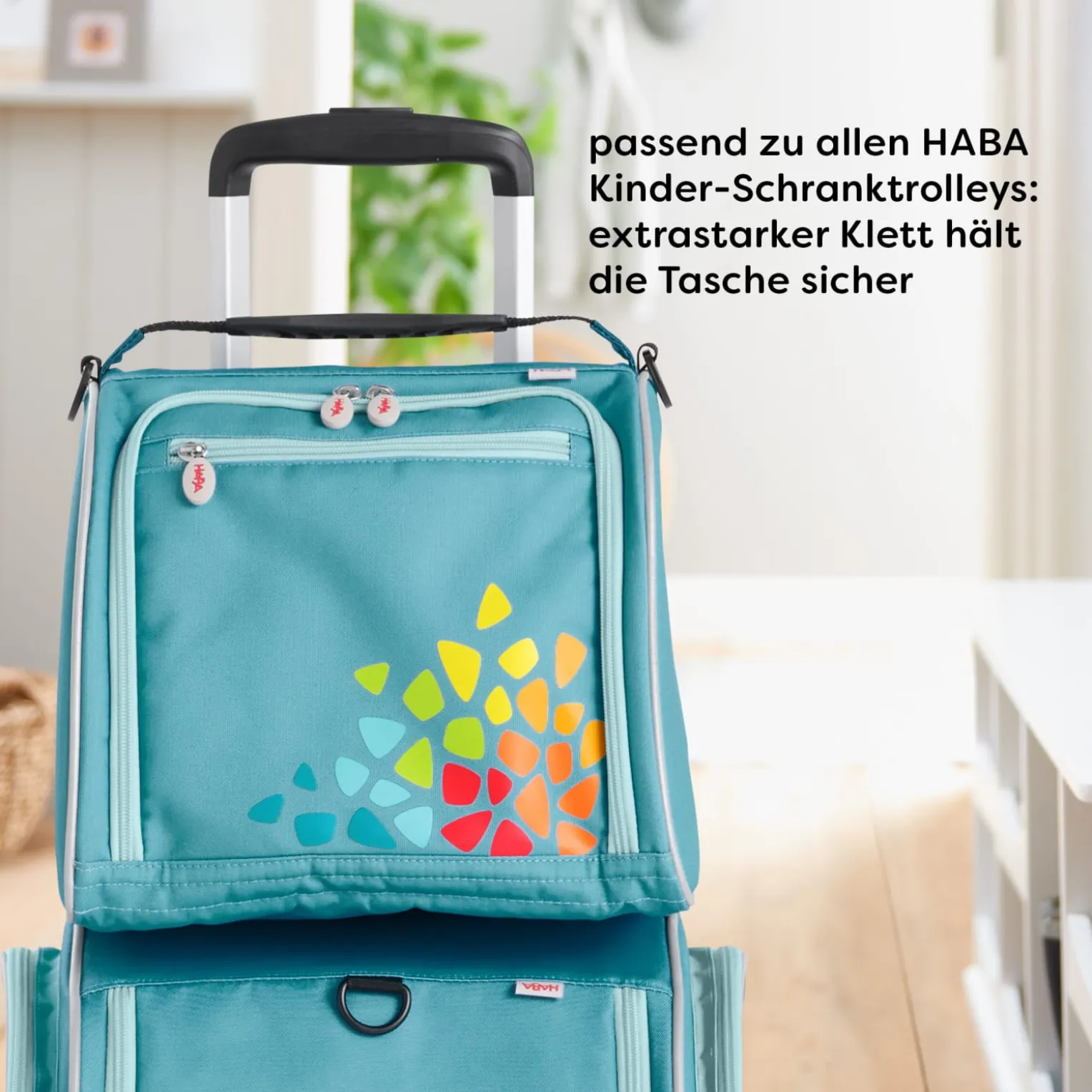 Reiseset aus Trolley und Tasche, petrol