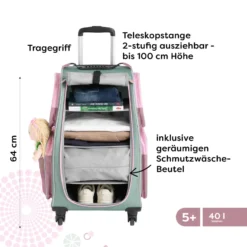 Reiseset aus Trolley und Tasche, salbei