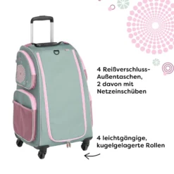Reiseset aus Trolley und Tasche, salbei