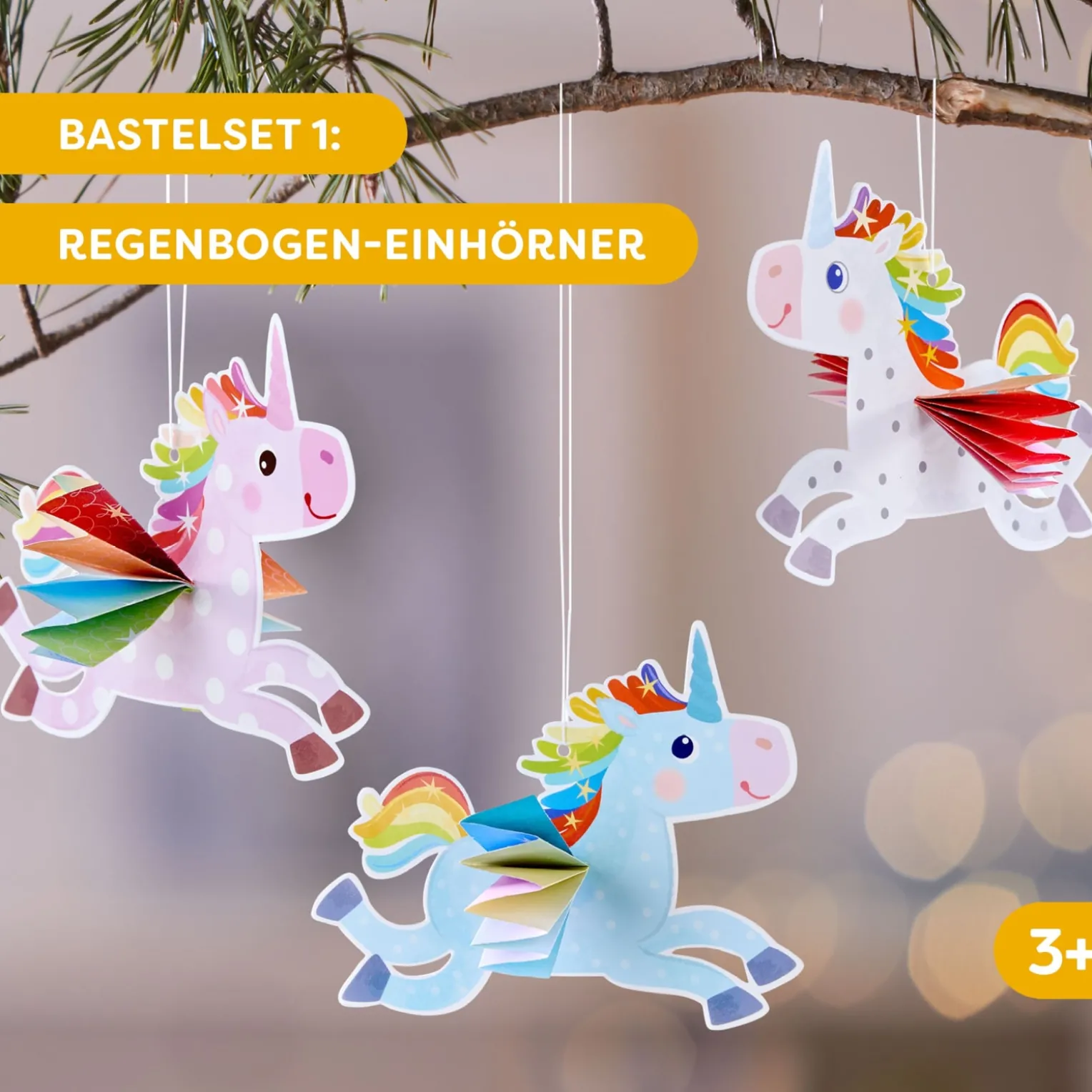2 Sachenmacher Bastelsets, Erstes Basteln Einhörner, 9 St., ab 3 J.