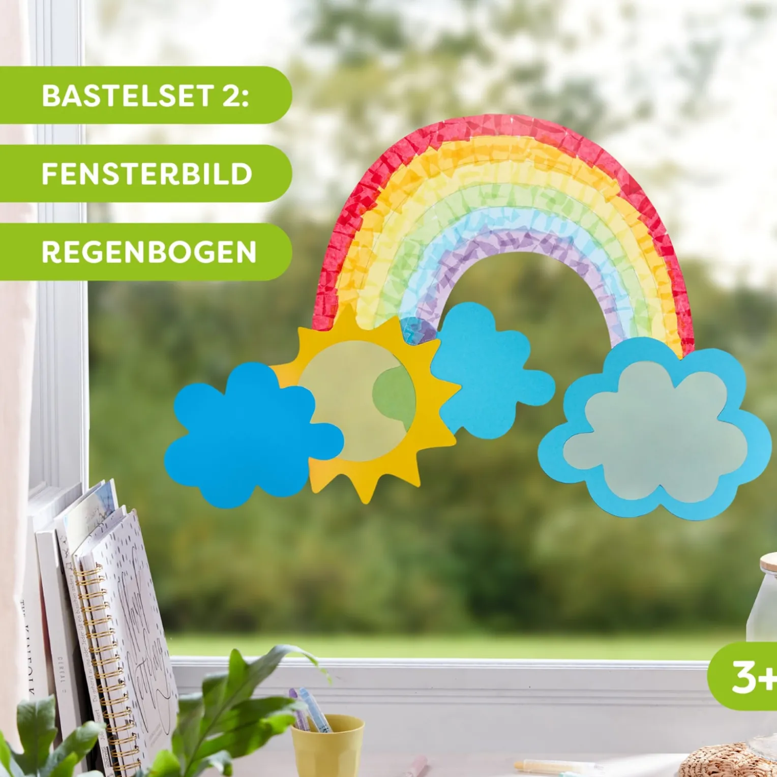 2 Sachenmacher Bastelsets, Erstes Basteln Fensterbilder, 4 St., ab 3 Jahren