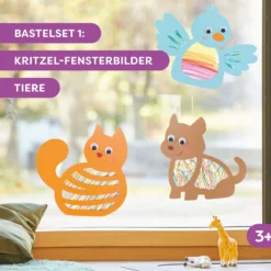 2 Sachenmacher Bastelsets, Erstes Basteln Fensterbilder, 4 St., ab 3 Jahren
