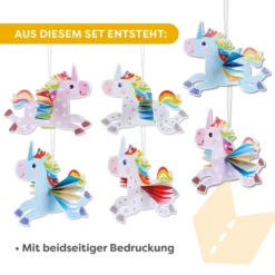 Sachenmacher Erstes Falten Regenbogen-Einhörner, Bastelset, 6 St., ab 3 J.