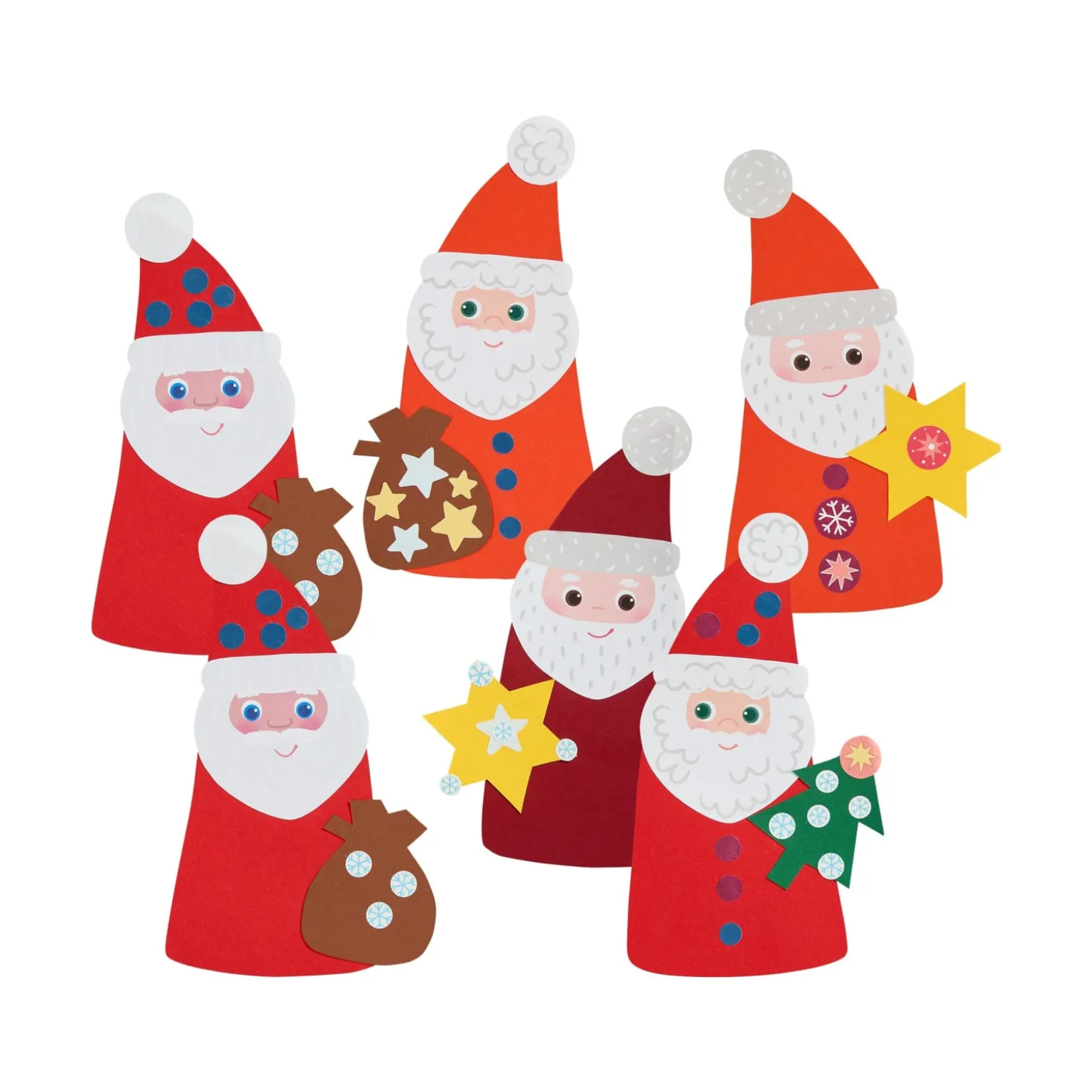 Sachenmacher Erstes Kleben Nikoläuse, Bastelset Weihnachten, ab 3 J.