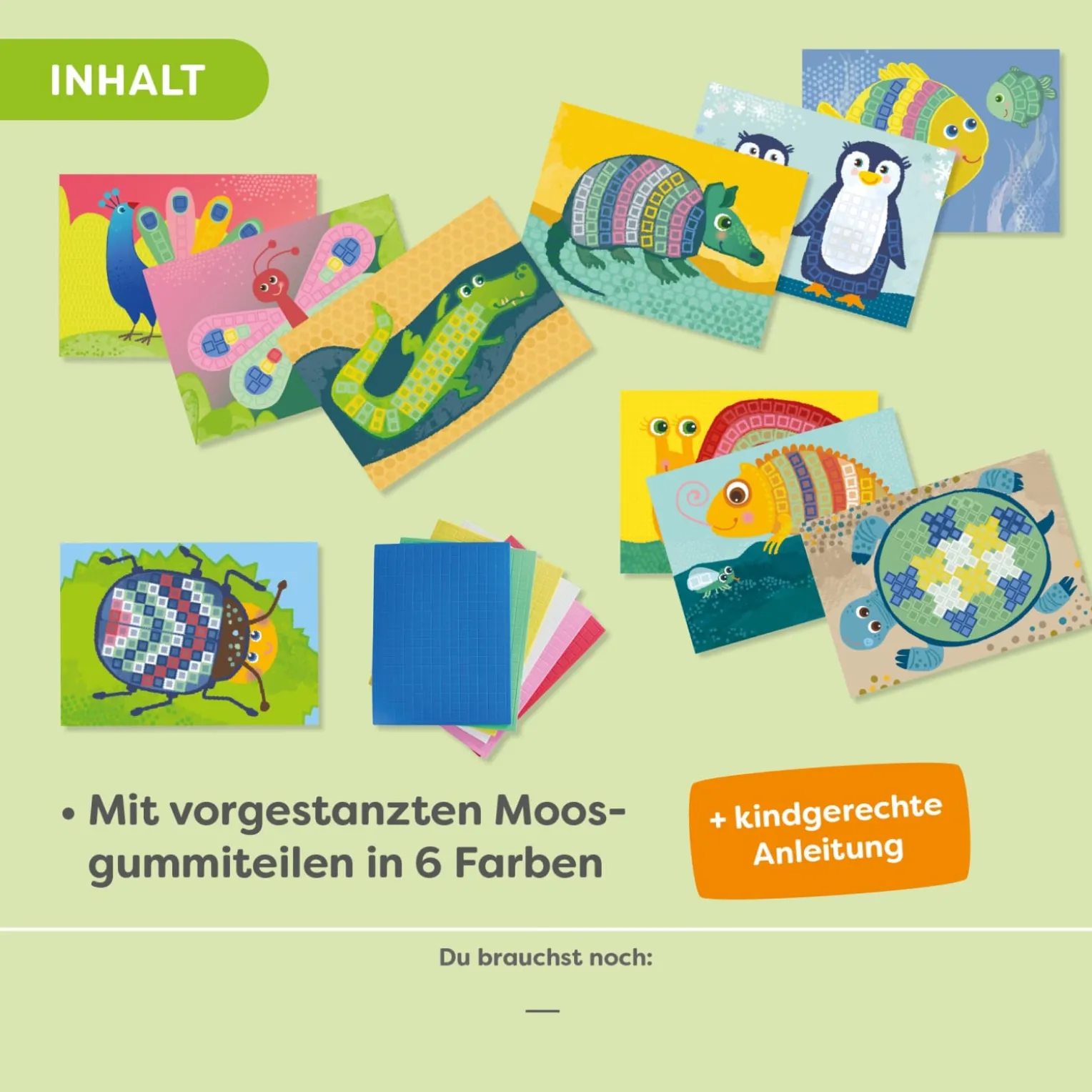 Sachenmacher Erstes Kleben Tiere, Bastelset Moosgummi, 10 St., ab 3 J.