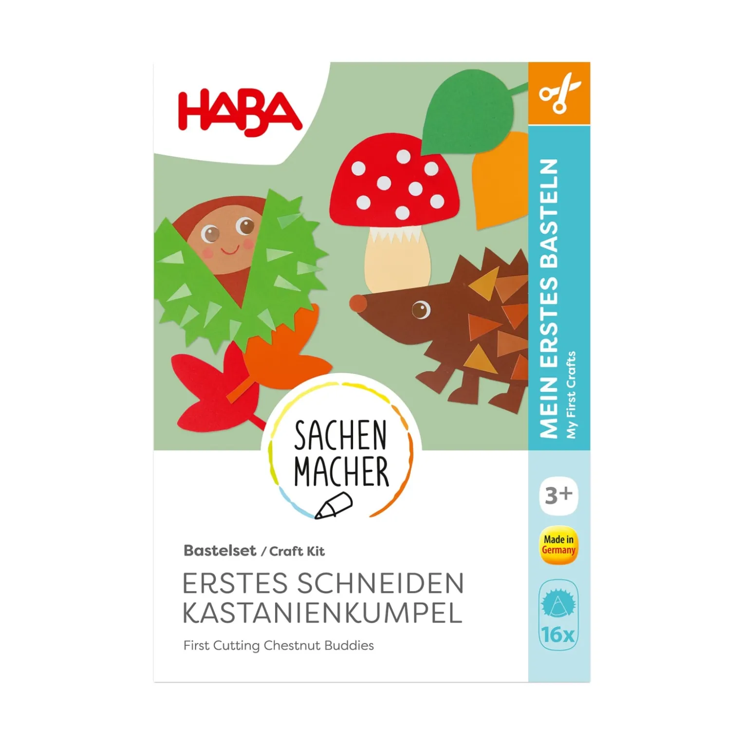 Sachenmacher Erstes Schneiden Kastanien, Bastelset Herbst, ab 3 Jahren