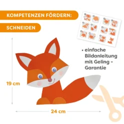 Sachenmacher Erstes Schneiden Füchse, Bastelset Herbst, 4 St., ab 3 J.