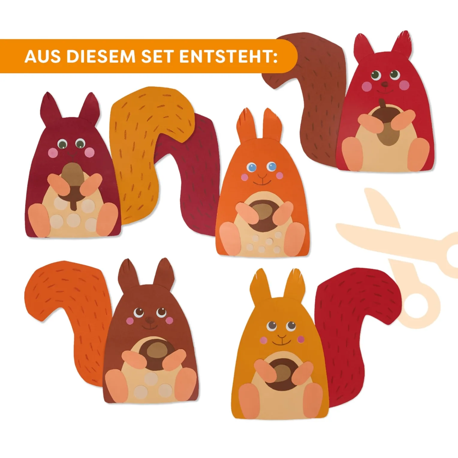 Sachenmacher Erstes Schneiden Eichhörnchen, Bastelset Herbst, ab 3 J.