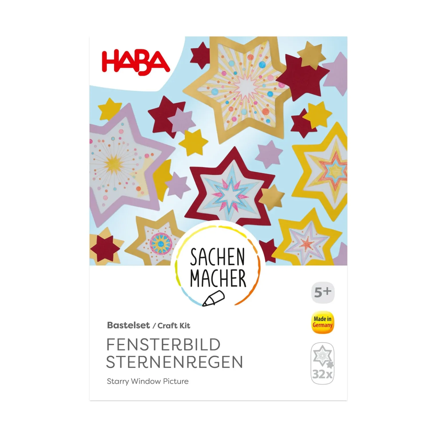 Sachenmacher Fensterbild Sterne, Bastelset Weihnachten, 32 St., ab 5 J