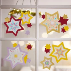Sachenmacher Fensterbild Sterne, Bastelset Weihnachten, 32 St., ab 5 J