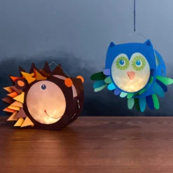 Sachenmacher Klammerlaternen Eule und Igel, Bastelset Herbst, ab 5 J.