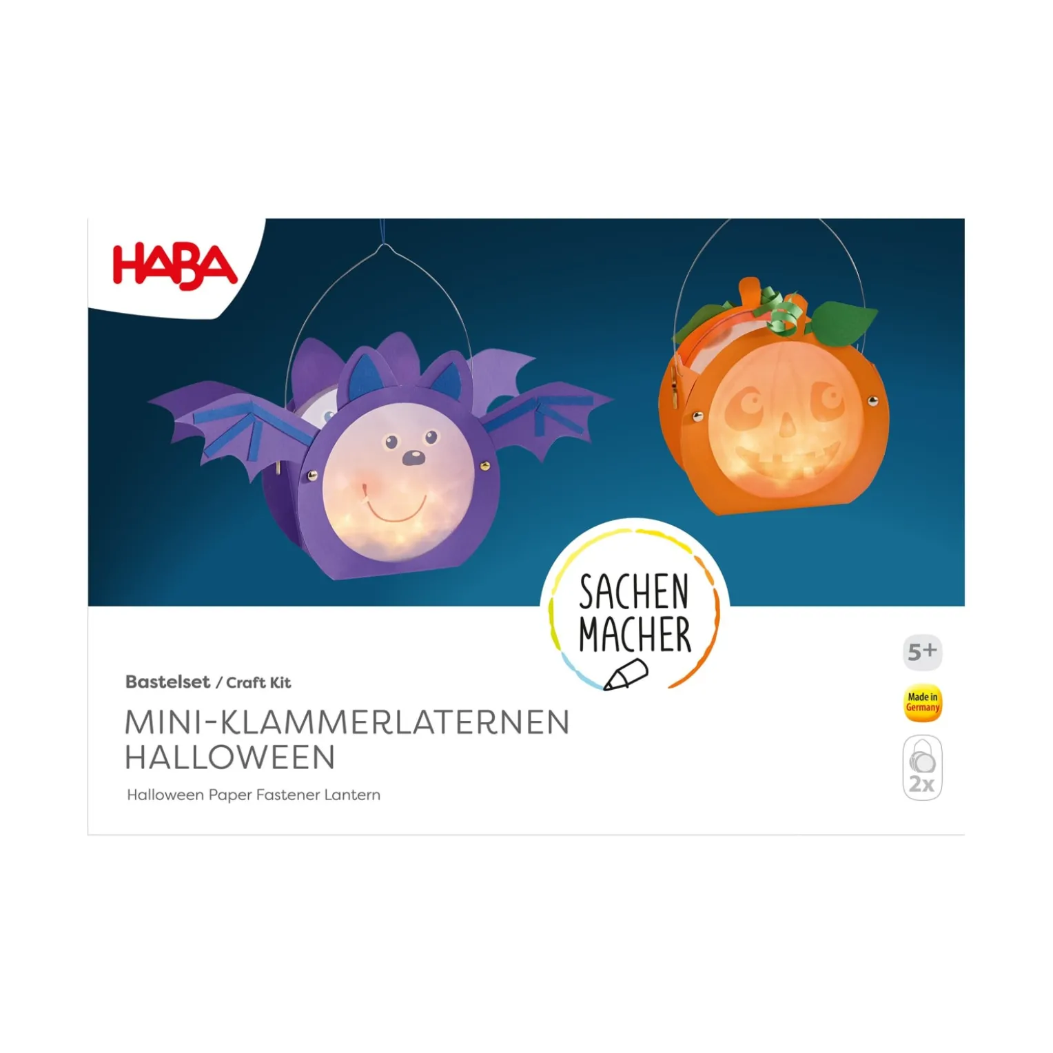 Sachenmacher Mini-Klammerlaternen Halloween, Bastelset Herbst, ab 5 J.