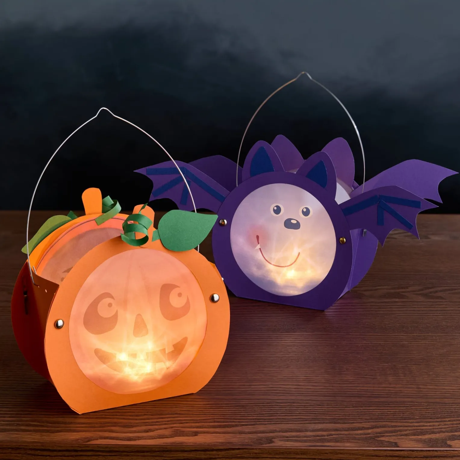 Sachenmacher Mini-Klammerlaternen Halloween, Bastelset Herbst, ab 5 J.