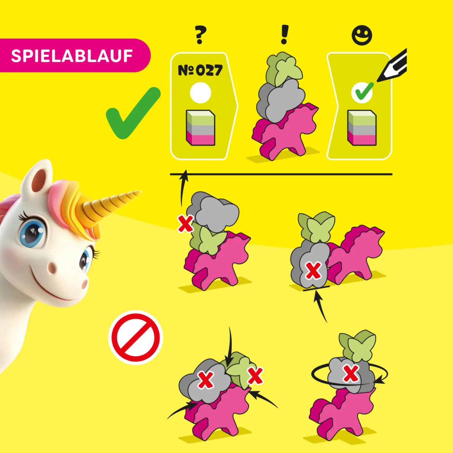 Stacking Challenge Unicorns, Stapelspiel Einhörner, ab 6 Jahren