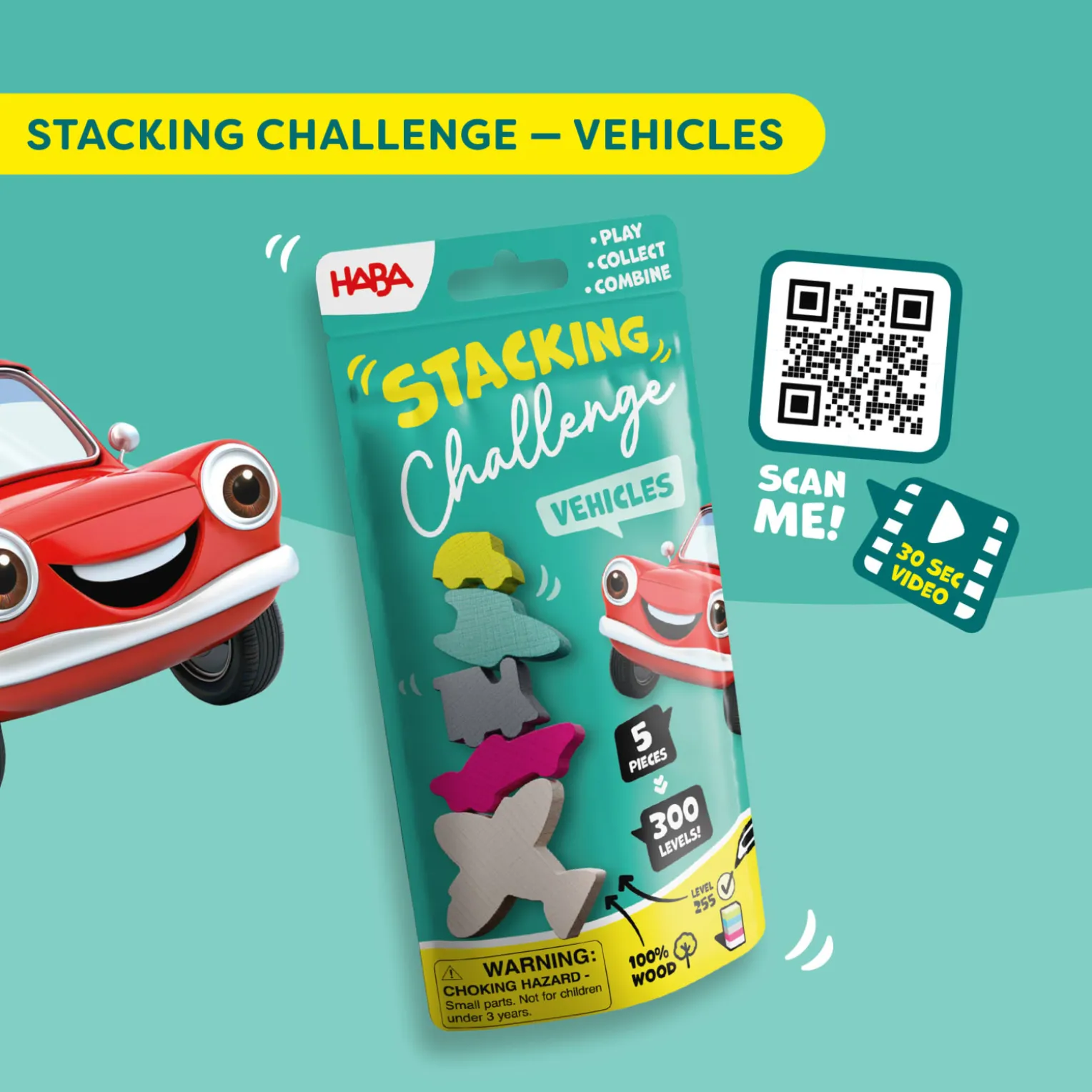 Stacking Challenge Vehicles, Stapelspiel Fahrzeuge, ab 6 Jahren