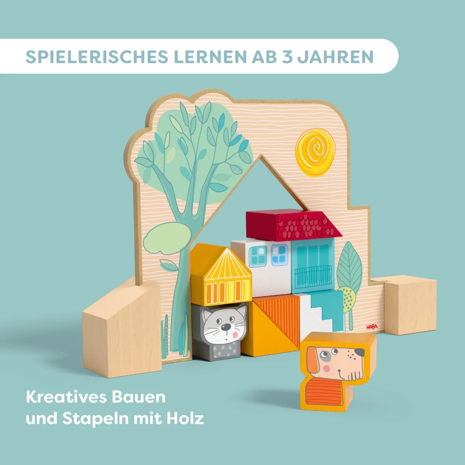 Stapel-Legespiel Bauspaß, Feinmotorik fördern, ab 3 Jahren