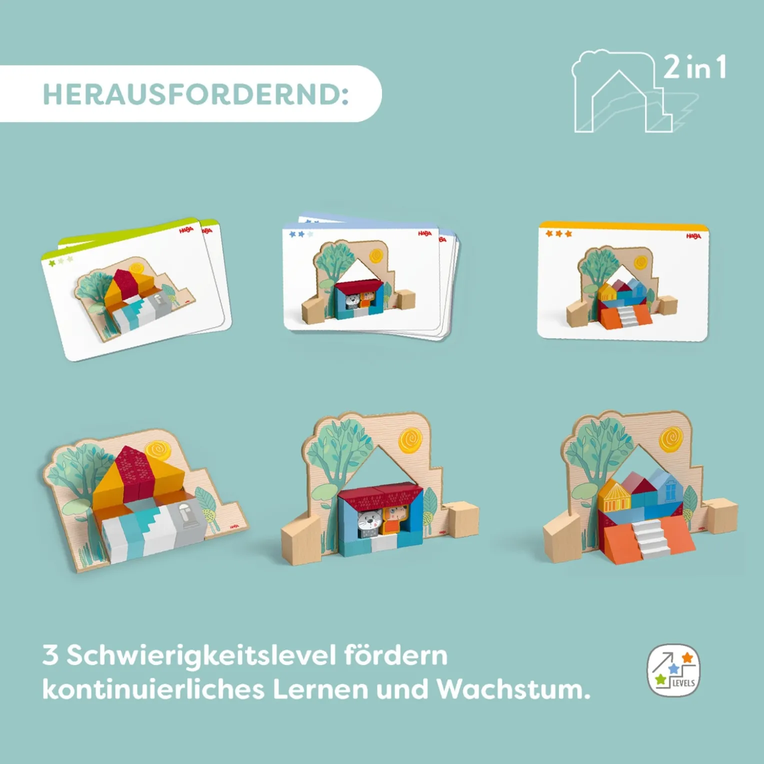 Stapel-Legespiel Bauspaß, Feinmotorik fördern, ab 3 Jahren
