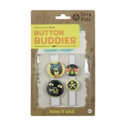 Terra Kids Ansteckbuttons für Kinder mit Abenteuermotiven, 4-er Set