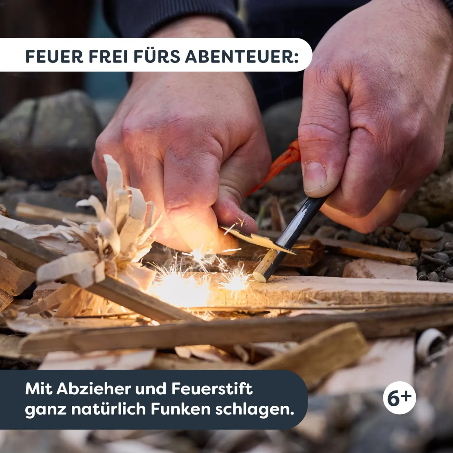 Terra Kids Feuerstahl für Kinder, Feuerstarter-Set ab 6 Jahren