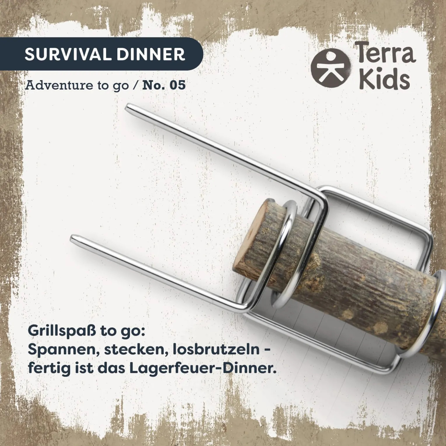 Terra Kids Grillspieß-Aufsatz für Kinder, sicheres Grillzubehör ab 4 J